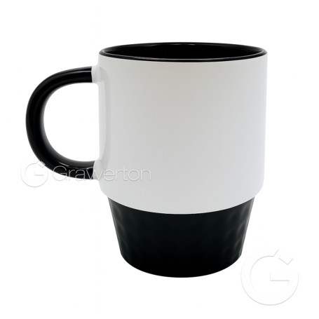 Sublimation mug with black stacking details POLKA
