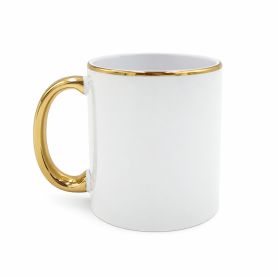 White mug with gold ear and rim IZAR