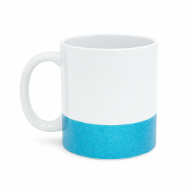 Sublimation mug with blue bottom GLITTER RING