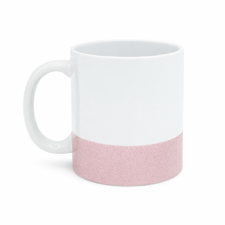 Sublimation mug with pink bottom GLITTER RING