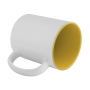 Sublimation mug with yellow interior.