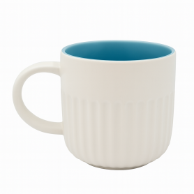 Fluted sublimation mug with light blue interior FLARO