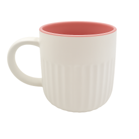 Fluted sublimation mug with pink interior FLARO
