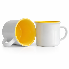 Kubek do sublimacji ceramiczny z żółtym wnętrzem EMAL