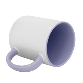 Sublimation mug with violet interior and handle
