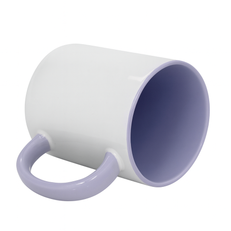 Sublimation mug with violet interior and handle