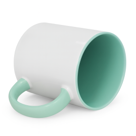 Sublimation mug with mint interior and handle