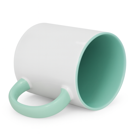 Sublimation mug with mint interior and handle