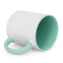 Sublimation mug with mint interior and handle