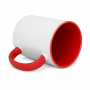 Sublimation mug with red interior and handle