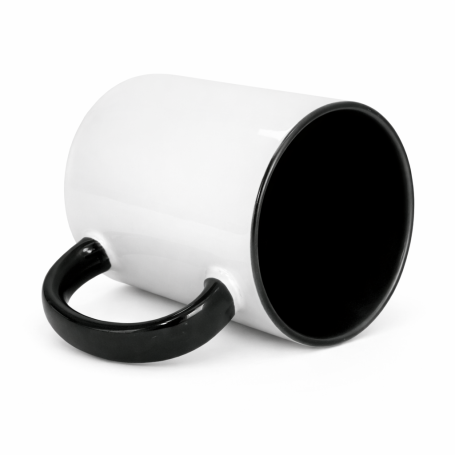 Sublimation mug with black interior and handle