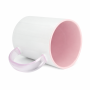 Sublimation mug with interior and glass handle CRISTAL pink