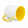 Sublimation mug with interior and glass handle CRISTAL yellow
