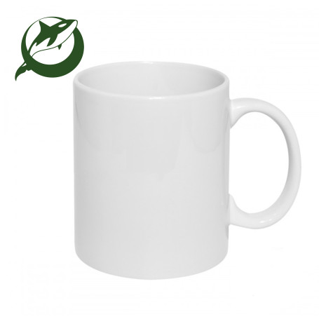White glossy mug for sublimation GREEN ORCA 1 pc.