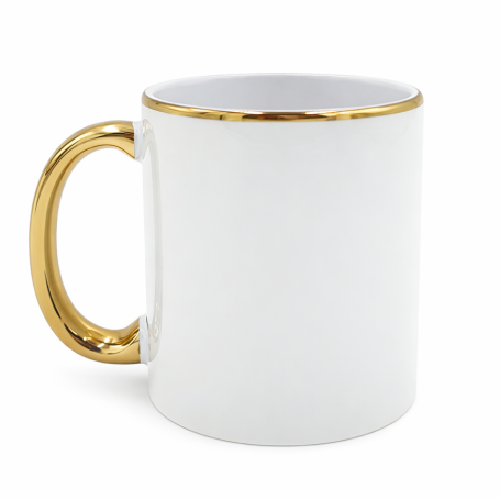 White mug with gold ear and rim IZAR