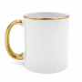 White mug with gold ear and rim IZAR