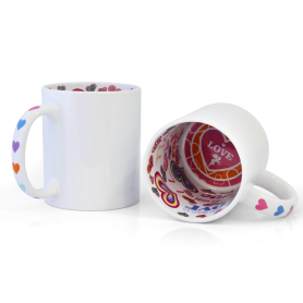 White sublimation mug with LOVE interior