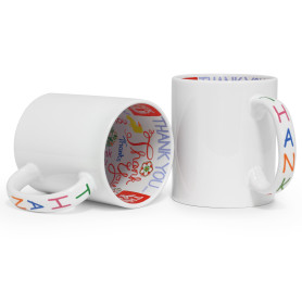 White sublimation mug with THANK YOU interior