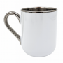 White sublimation mug with silver rim and handle ELIT