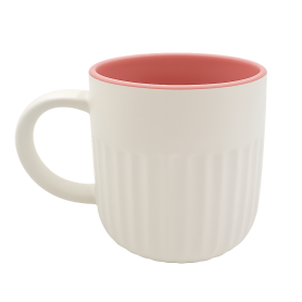 Fluted sublimation mug with pink interior FLARO