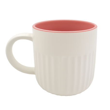 Kubek do sublimacji ryflowany z wnętrzem różowym FLARO