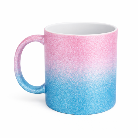 Sublimation glitter mug blue-pink OMBRE