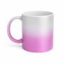 Sublimation glitter mug pink-silver OMBRE