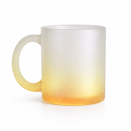 Sublimation glass mug frosted yellow VERA