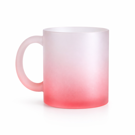 Sublimation glass mug frosted red VERA