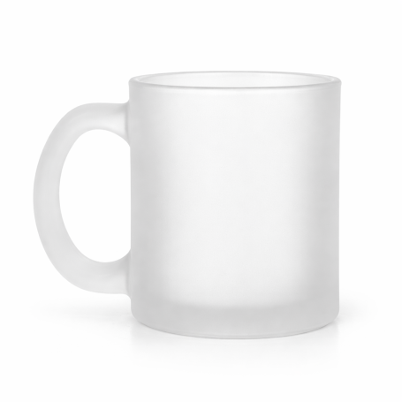 Glass mug frosted white VERA