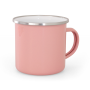 Pink enamelled mug with silver rim