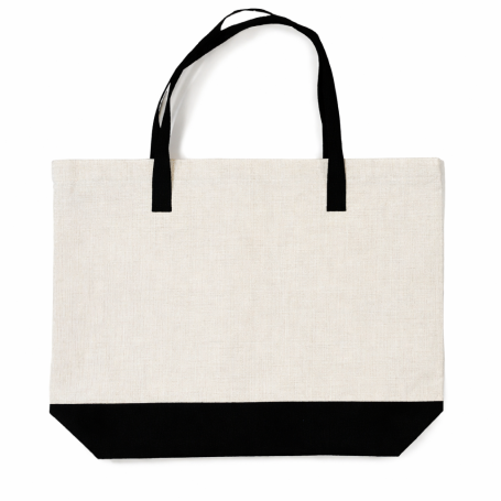 Shopping canvas bag with black elements VANILLA SPLIT