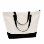 Shopping canvas bag with black elements VANILLA SPLIT