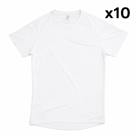 Koszulka do sublimacji biała SPORTY unisex rozmiar: XS 10 szt/op