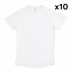 Koszulka do sublimacji biała SPORTY unisex rozmiar: S 10 szt/op