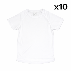 T-shirt for sublimation SPORTY KIDS white 10 years - 10 pc/pack