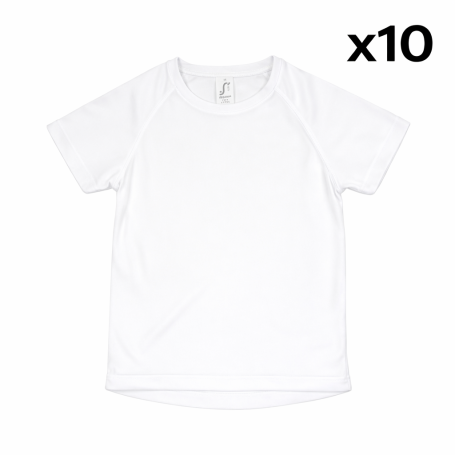 T-shirt for sublimation SPORTY KIDS white 8 years - 10 pc/pack