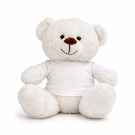 Teddy bear white with a T-shirt for printing BERI