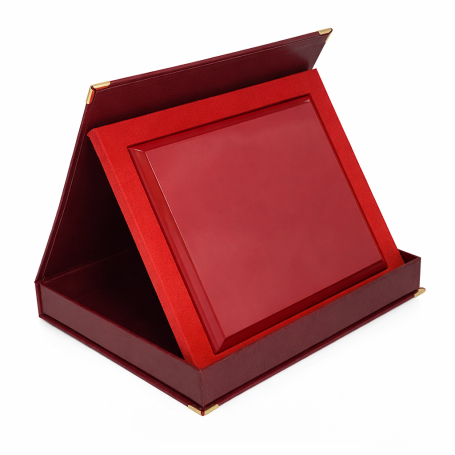Set: MDF plaque RUBY 9x12‘ SAMETI case for plaque 9x12’ horizontal maroon