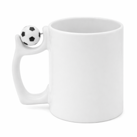 Sublimation mug with football handle white FOOTBALL