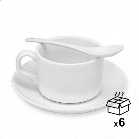 Sublimation cup with saucer and spoon JAVA set of 6 pieces