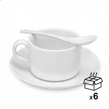 Sublimation cup with saucer and spoon JAVA set of 6 pieces