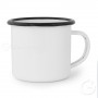 White enamelled mug with black rim GARDA