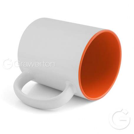 White mug with orange interior