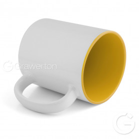 White mug with yellow interior