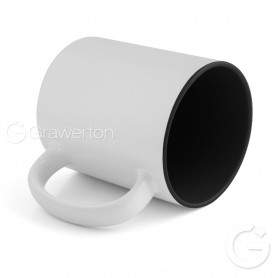 White mug with light black interior
