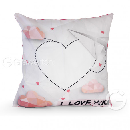 Pillowcase with frame for imprint WHITE LOVE
