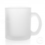 Glass mug frosted white VERA
