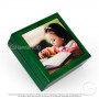 Green wooden box with ceramic tile for printing