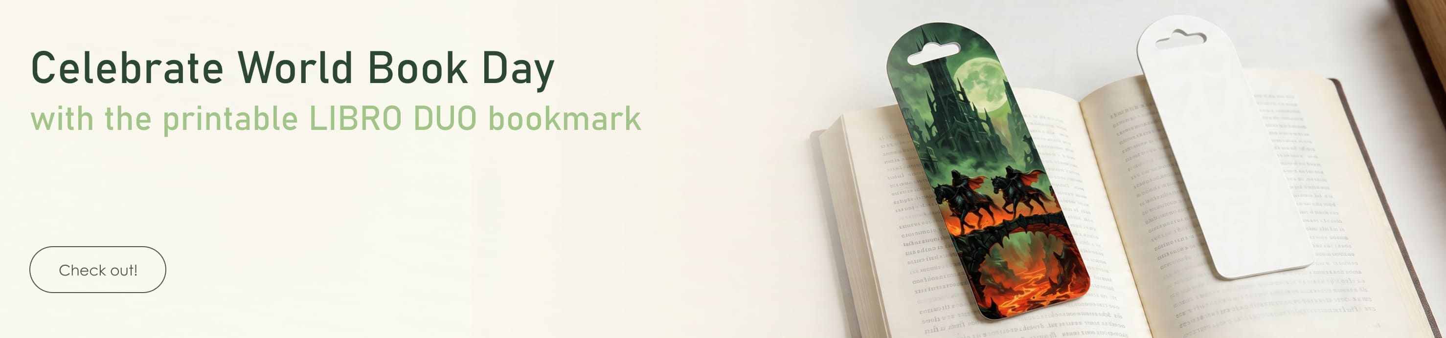 Double-sided plastic sublimation bookmark LIBRO DUO